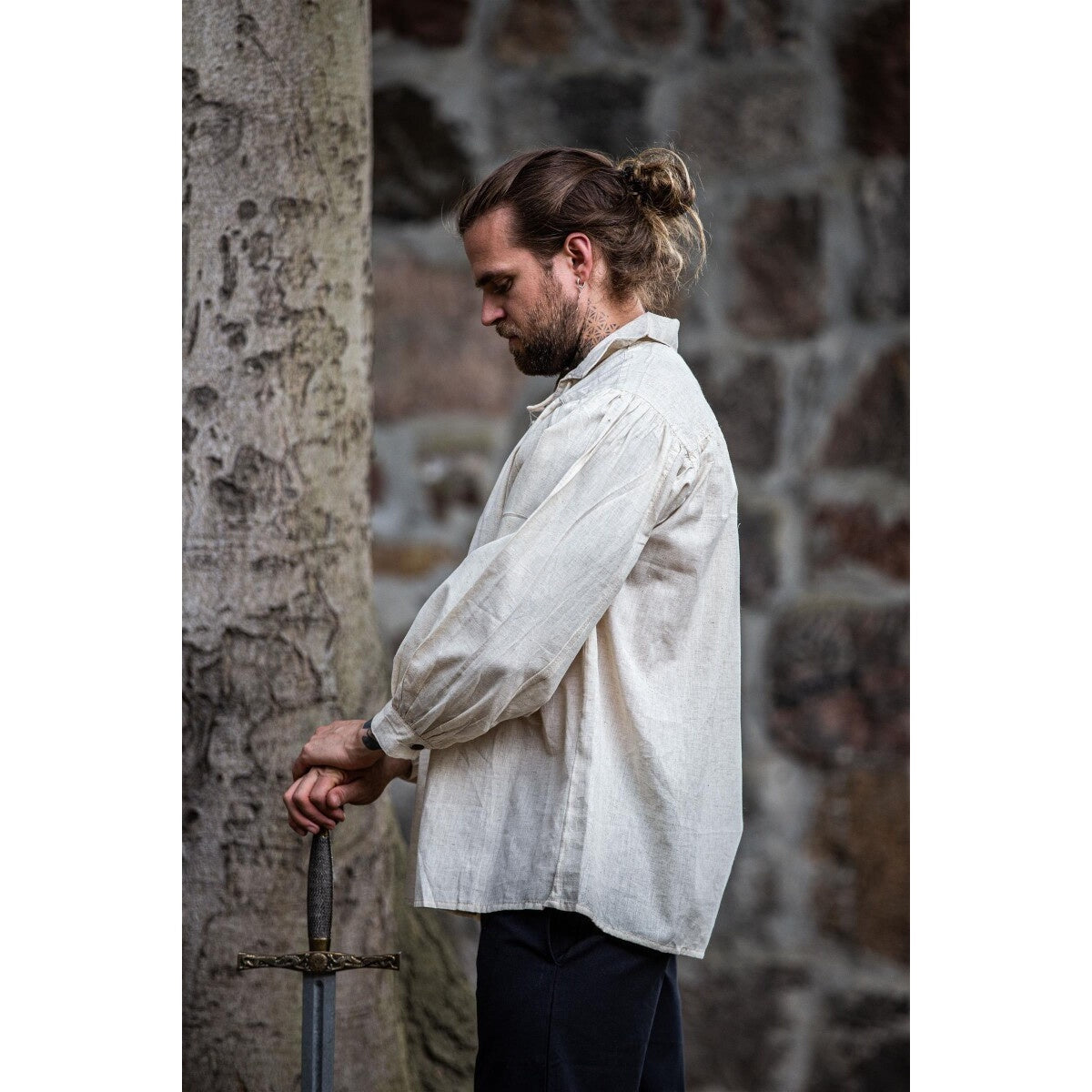 Produktbild Medeltida snörskjorta Arthur beige