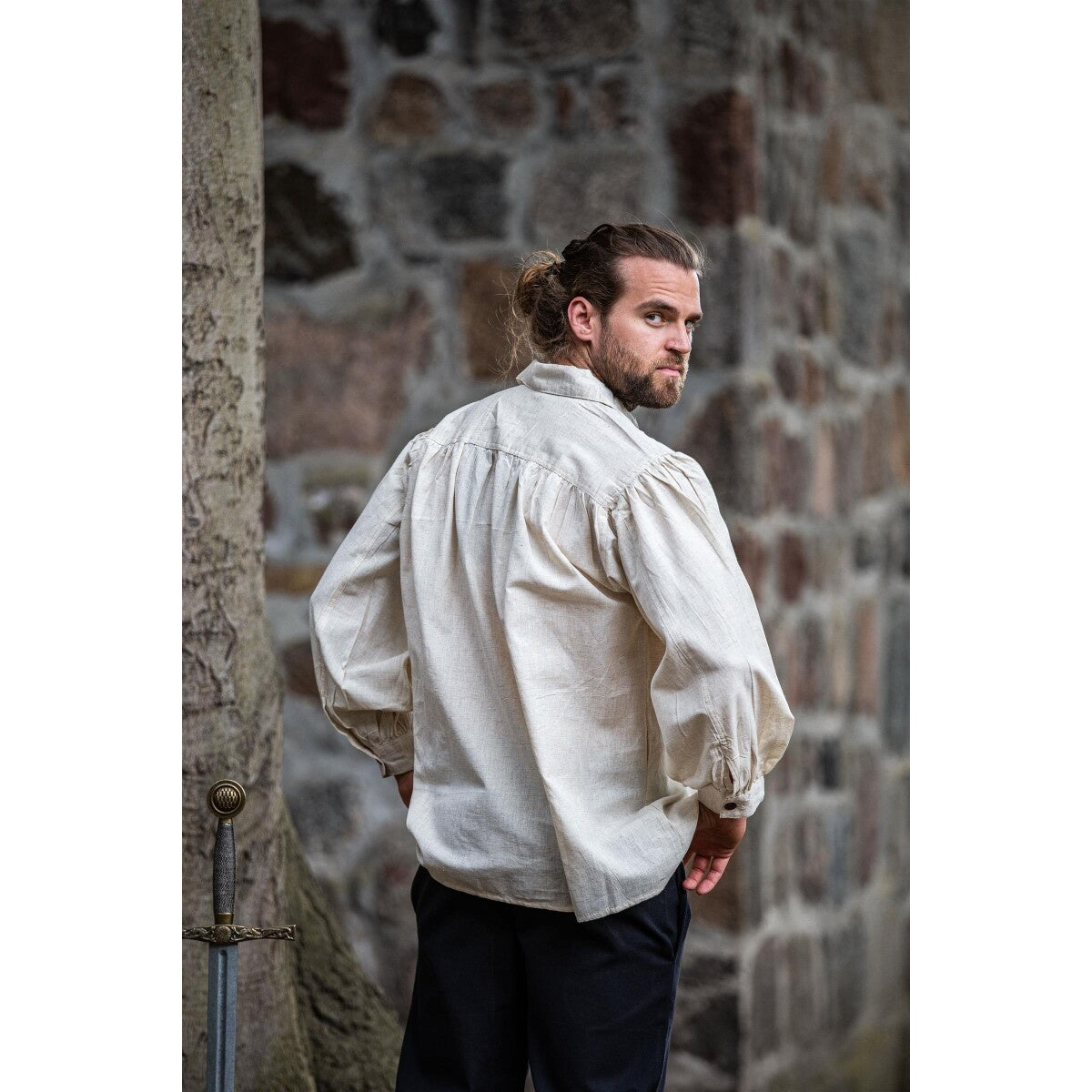 Produktbild Medeltida snörskjorta Arthur beige