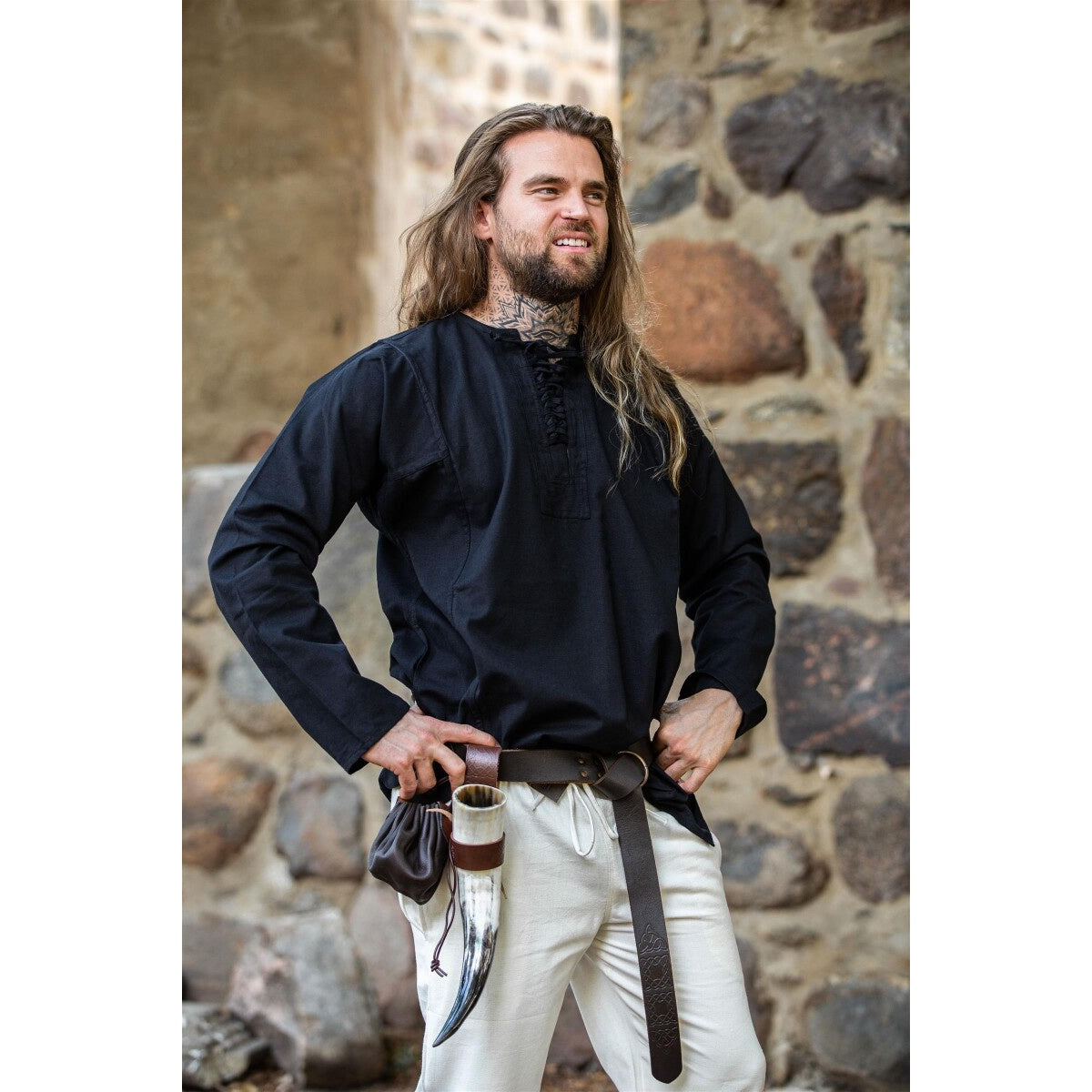 Produktbild Medeltida bondskjorta Felix svart