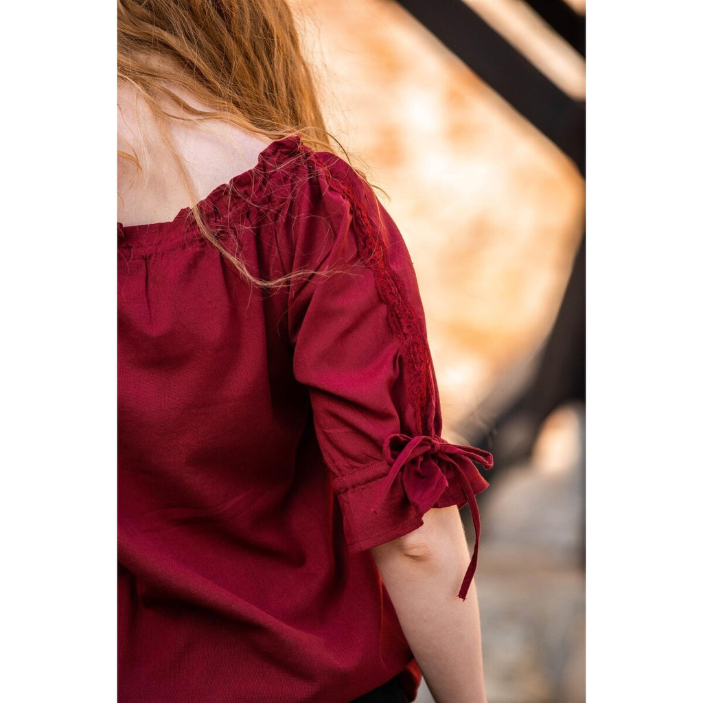 Produktbild Medeltida kortärmad blus Sandra röd