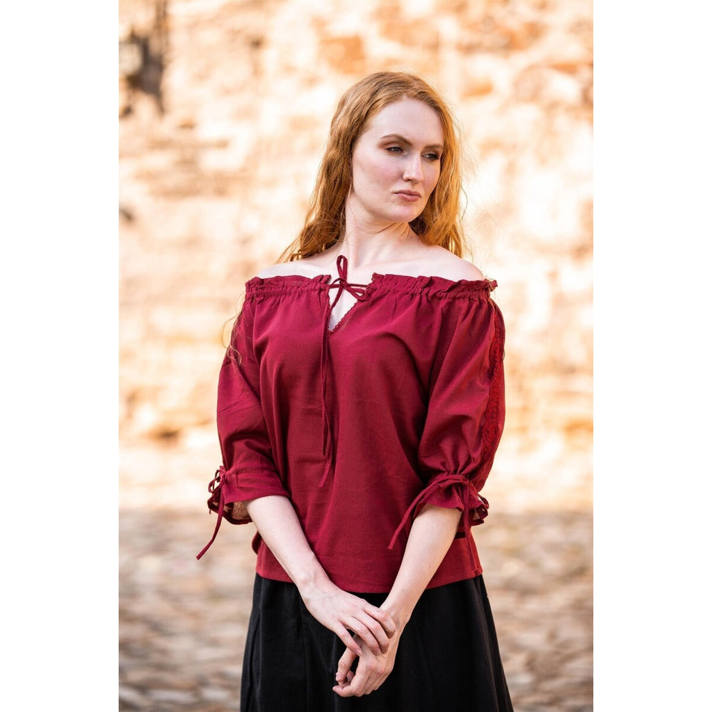 Produktbild Medeltida kortärmad blus Sandra röd