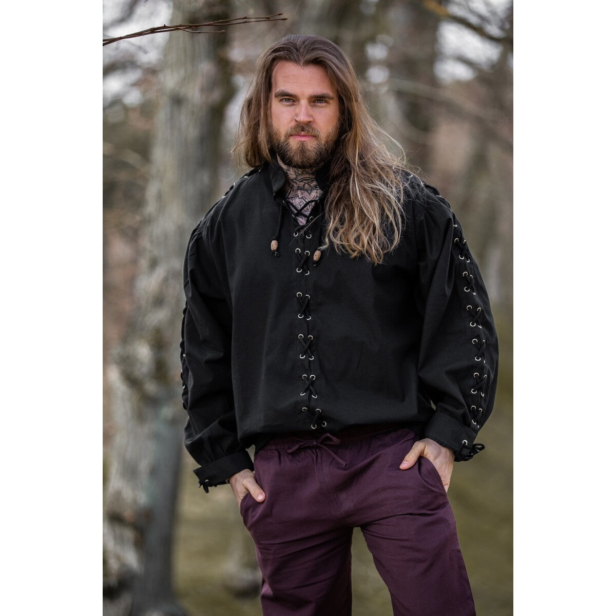 Produktbild Medeltida skjorta Gustavo svart