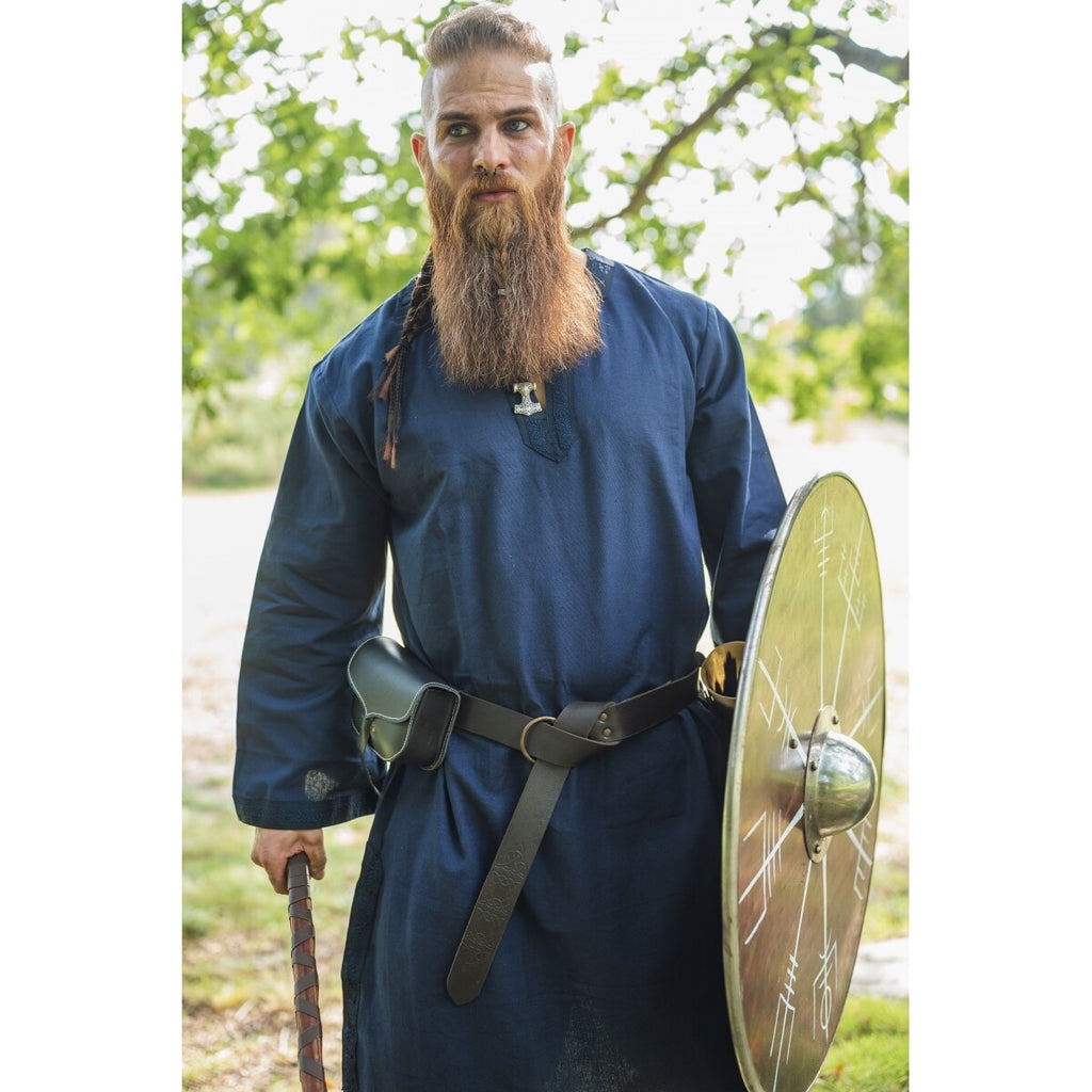 Produktbild Medeltida tunika med bård Halvor blå