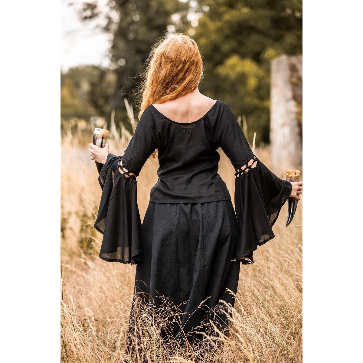 Produktbild Medeltida blus Carmen svart