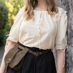 Produktbild Medeltida kortärmad blus Otilia beige