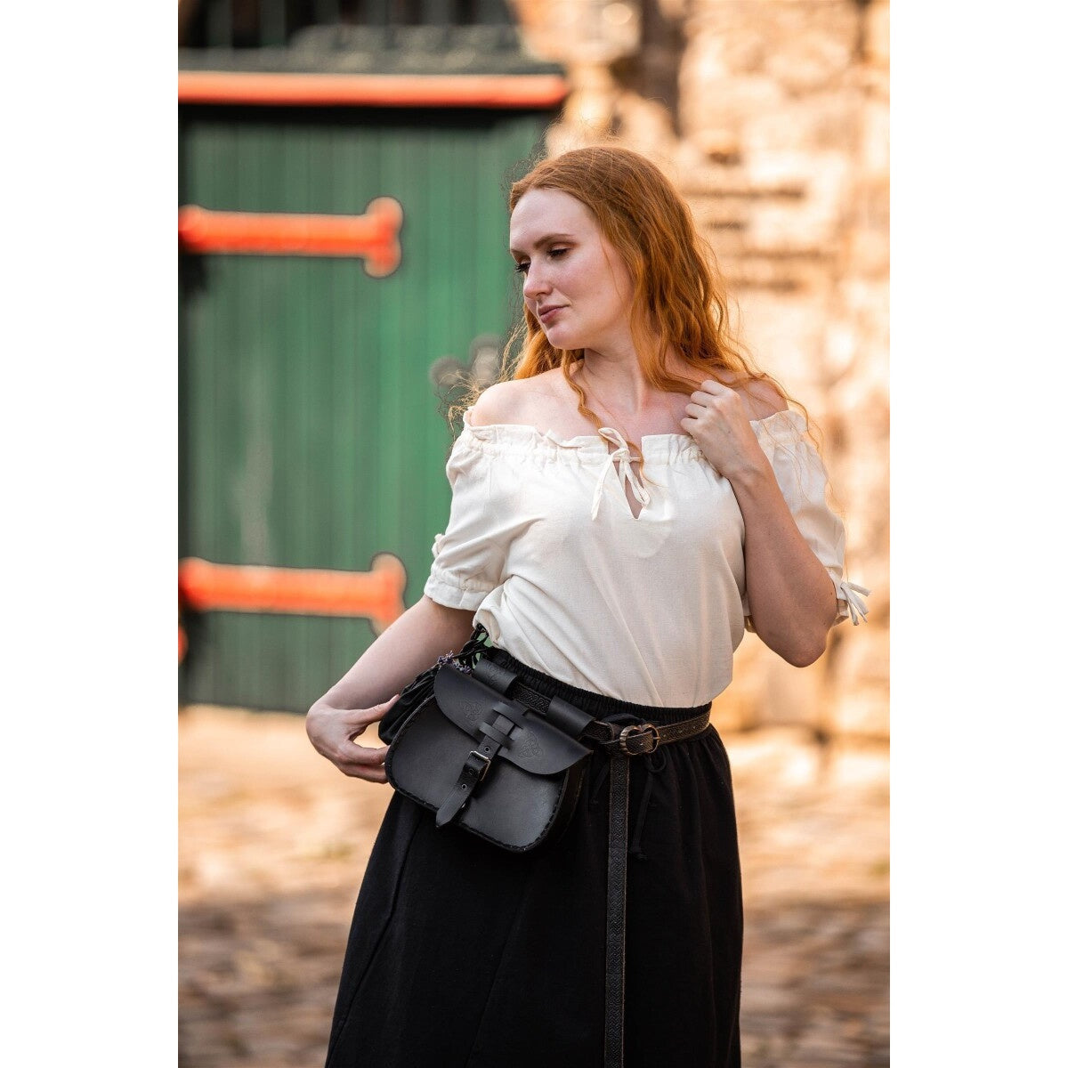 Produktbild Medeltida kortärmad blus Otilia beige