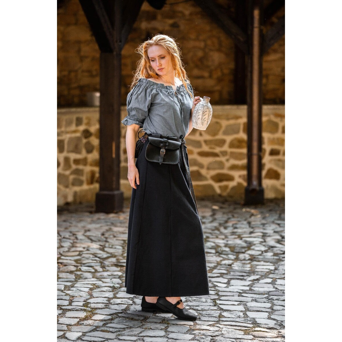 Produktbild Medeltida kortärmad blus Verena blå