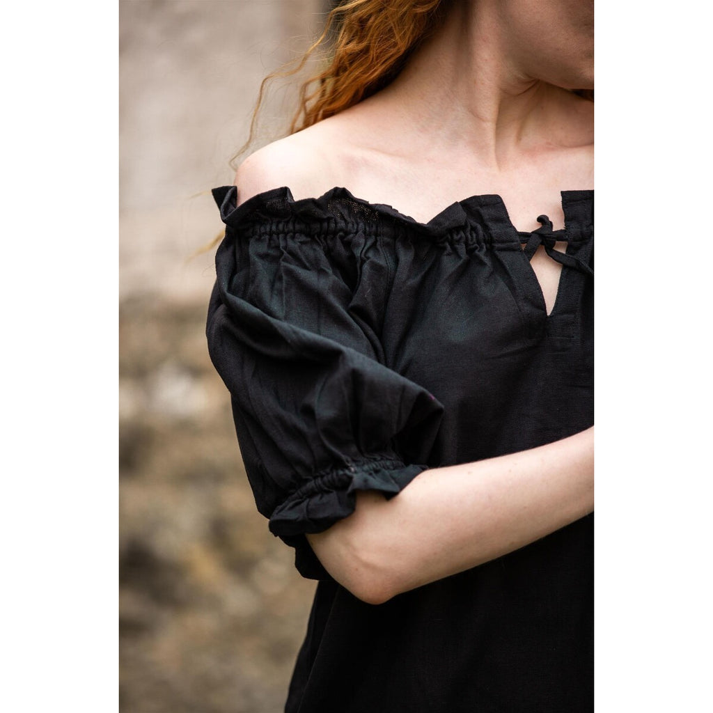 Produktbild Medeltida kortärmad blus Verena svart