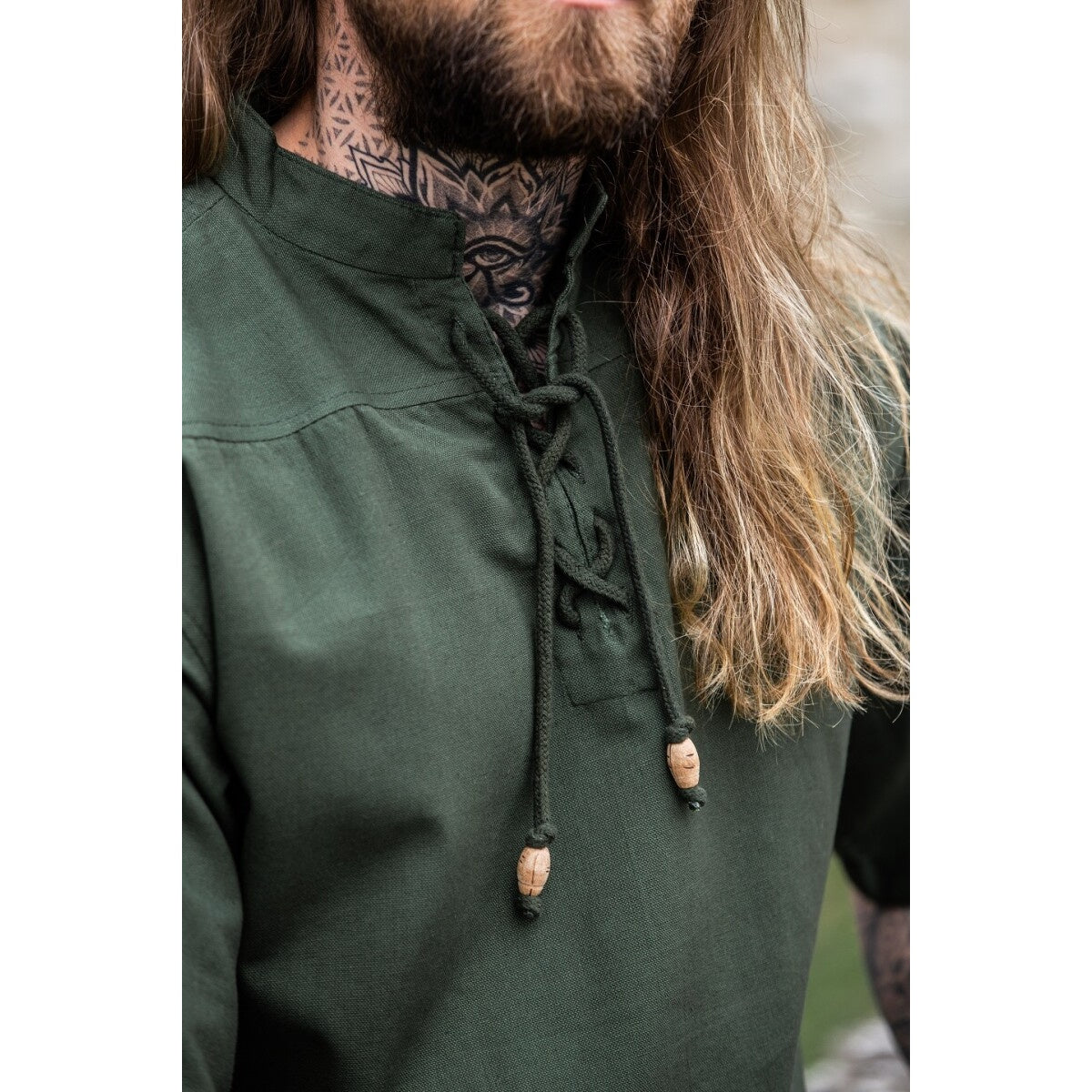 Produktbild Medeltida skjorta Erik kortärmad grön