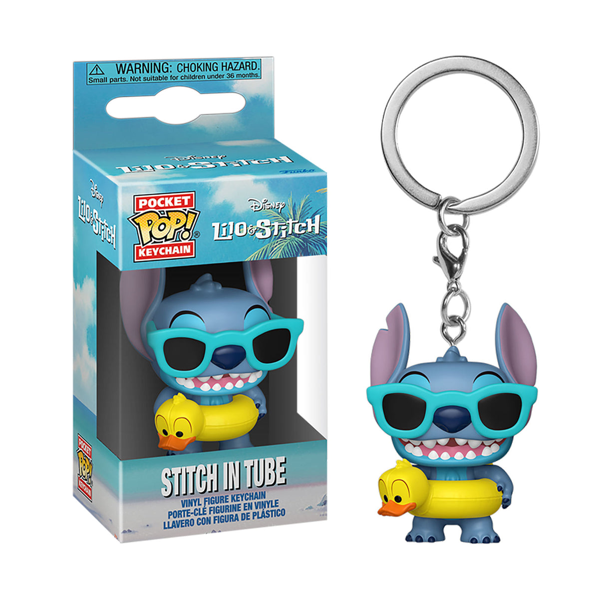 Produktbild Stitch i badring Funko Pop nyckelring - Lilo & Stitch