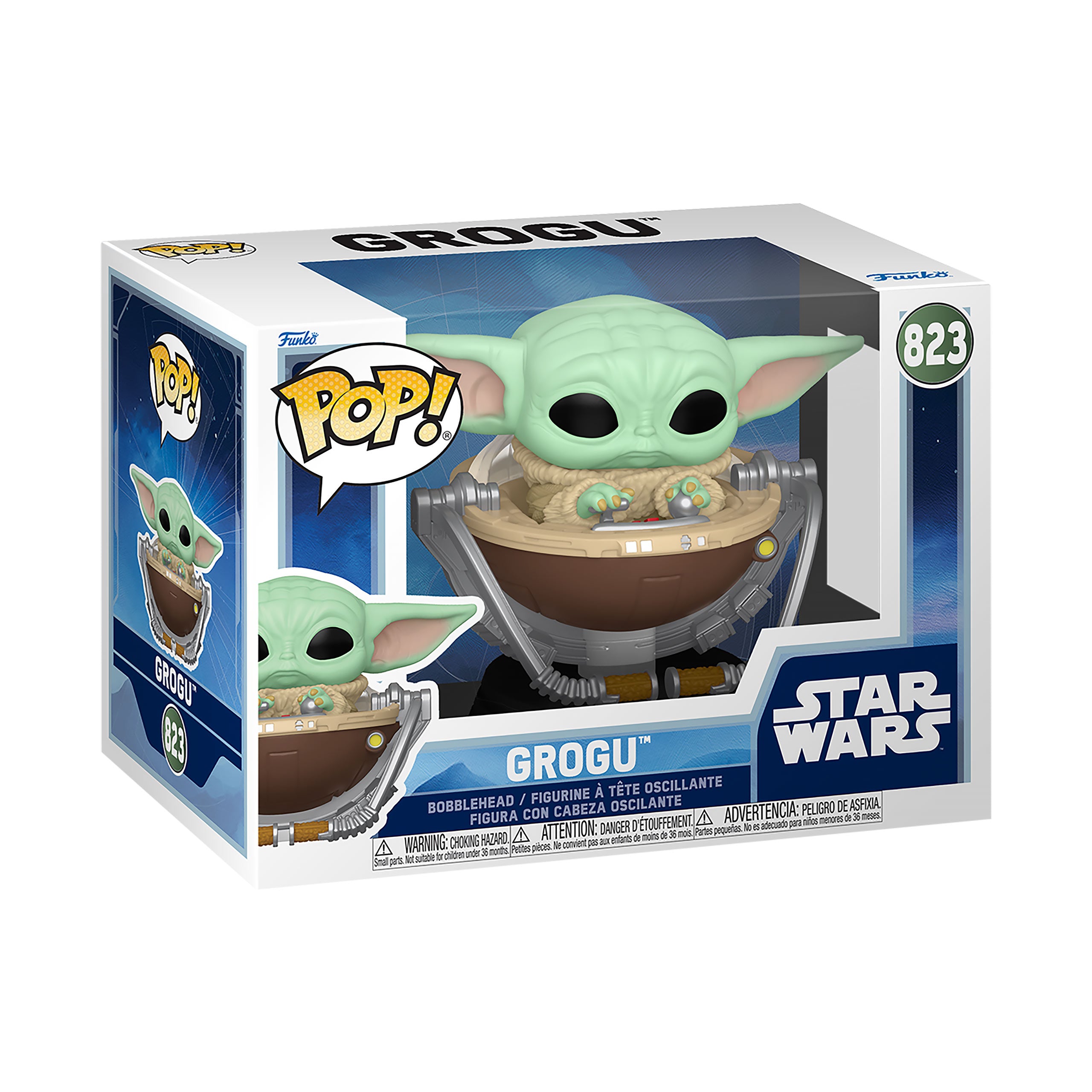 Produktbild Grogu i vagn Funko Pop bobblehead-figur – Star Wars The Mandalorian and Grogu