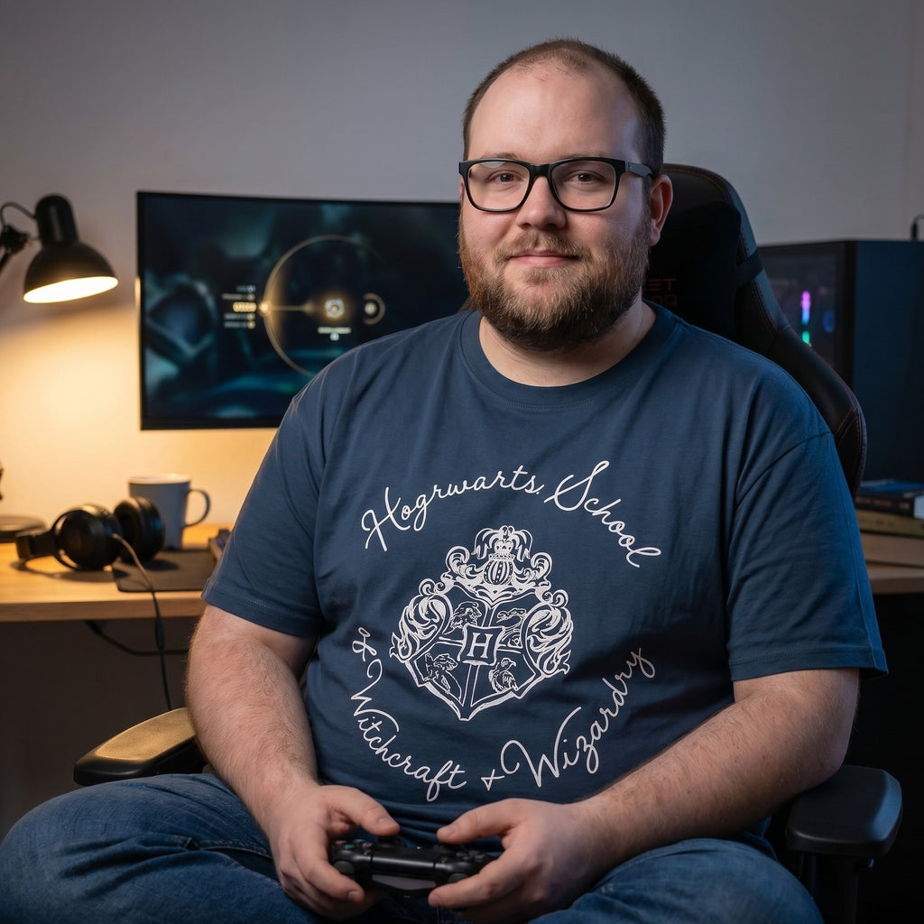 Produktbild Hogwarts-emblem T-shirt blå - Harry Potter