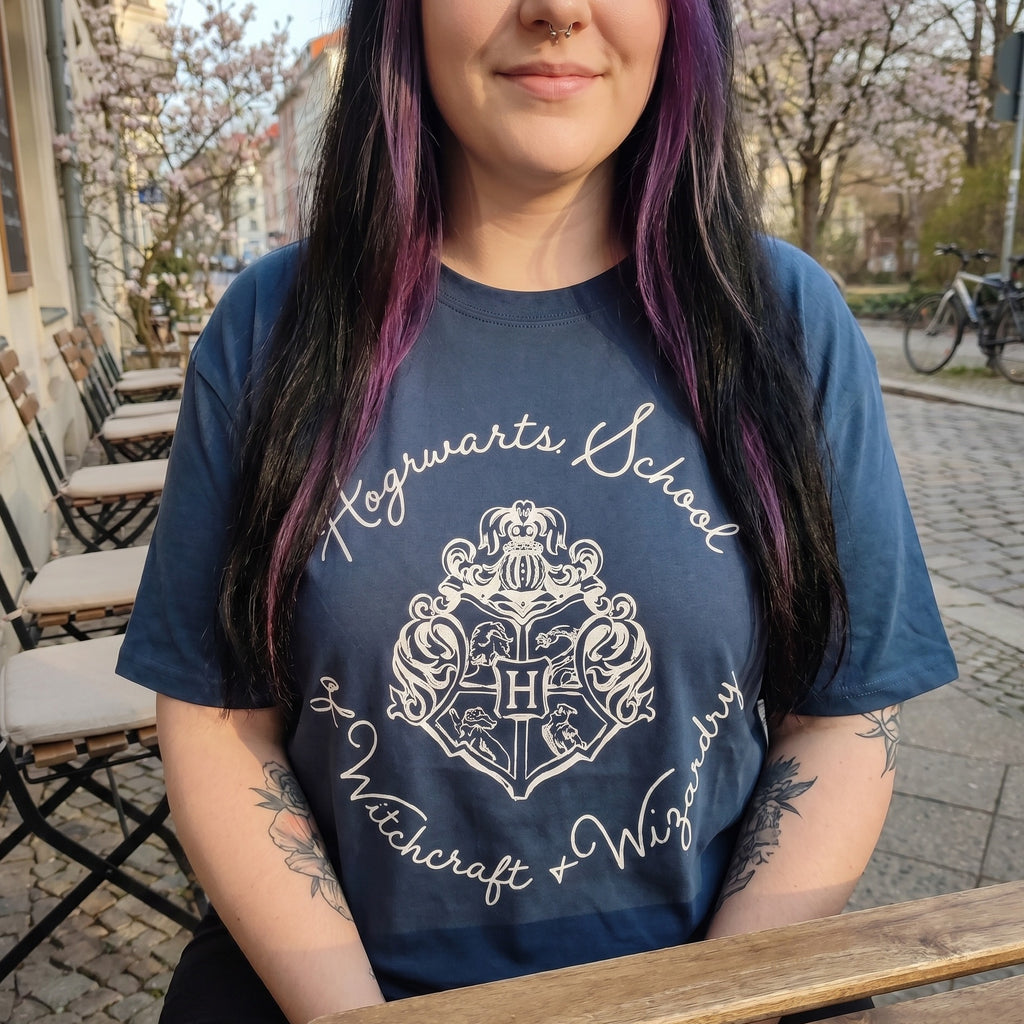 Produktbild Hogwarts-emblem T-shirt blå - Harry Potter