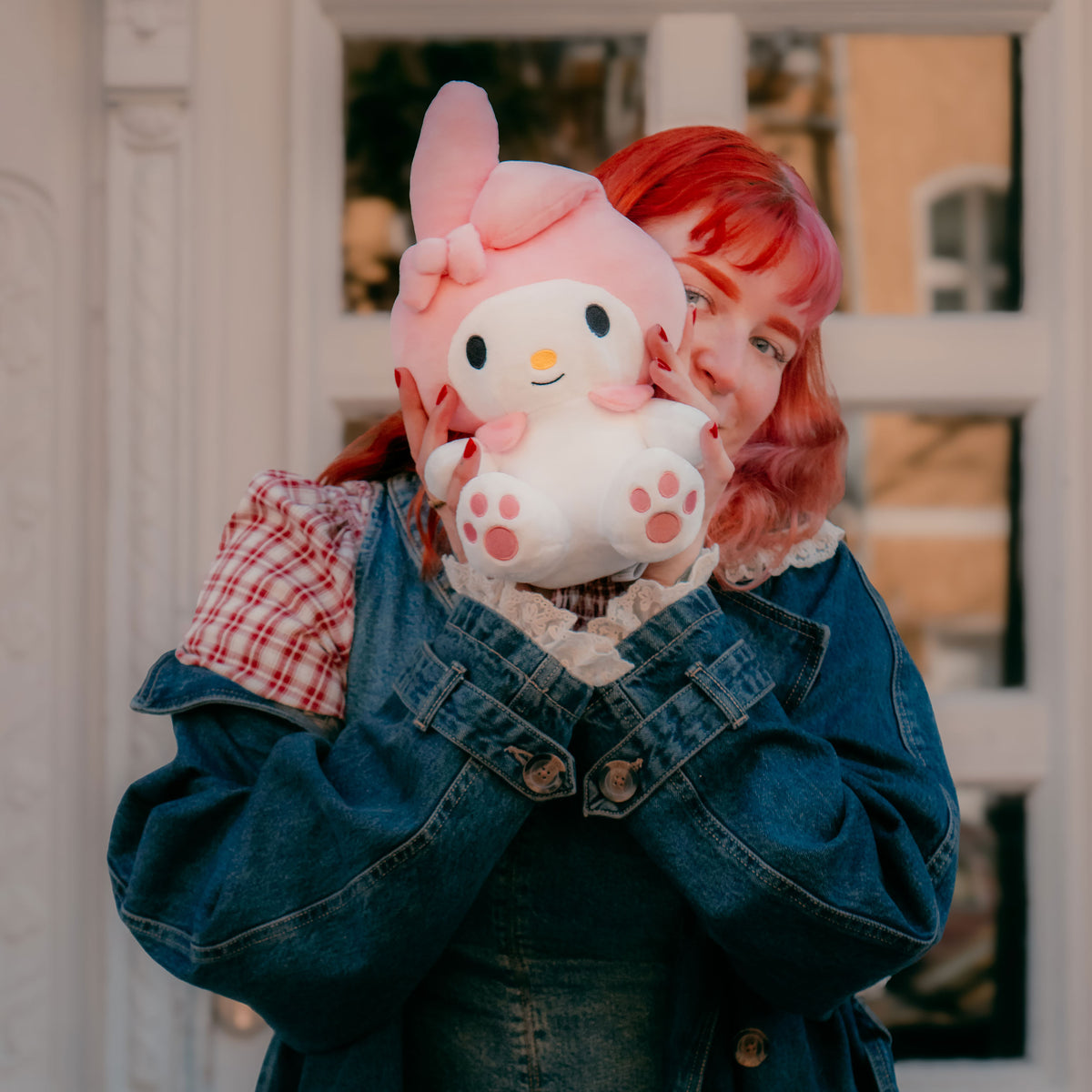 Produktbild Hello Kitty - My Melody plyschfigur i bärpåse