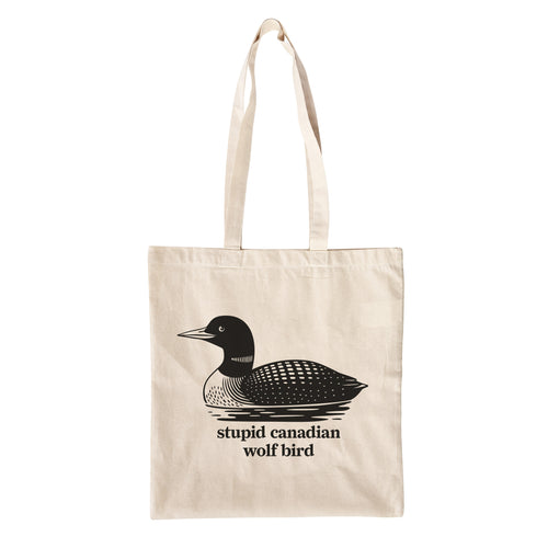 Produktbild Stupid Canadian Wolf Bird tygkasse för Heated Rivalry-fans