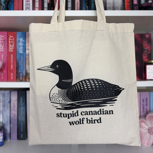 Produktbild Stupid Canadian Wolf Bird tygkasse för Heated Rivalry-fans