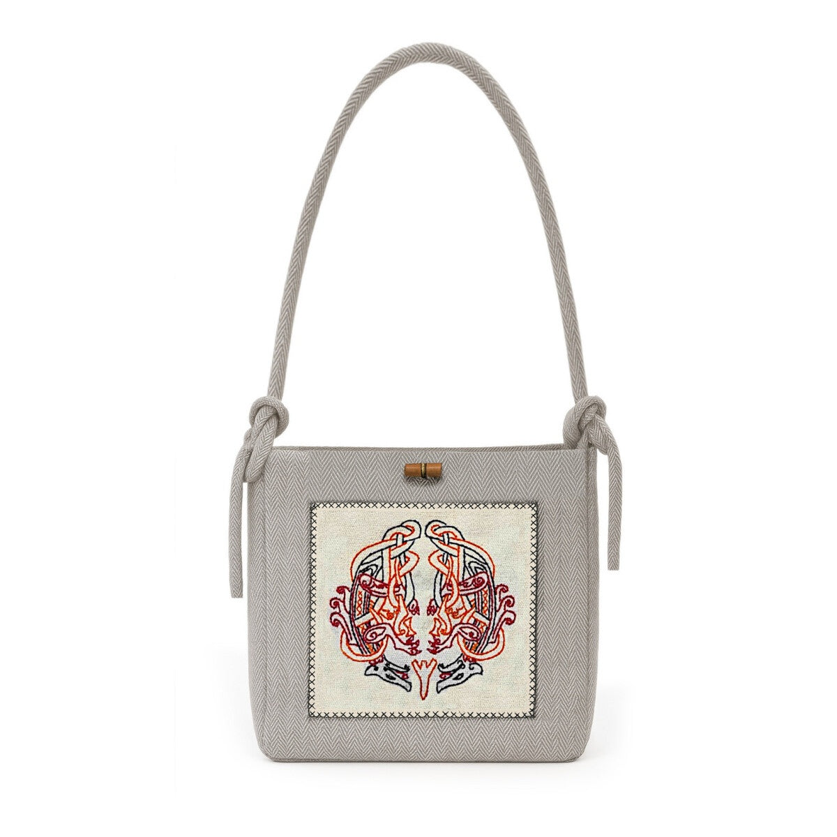 Produktbild Medeltida axelväska Tora med broderi beige