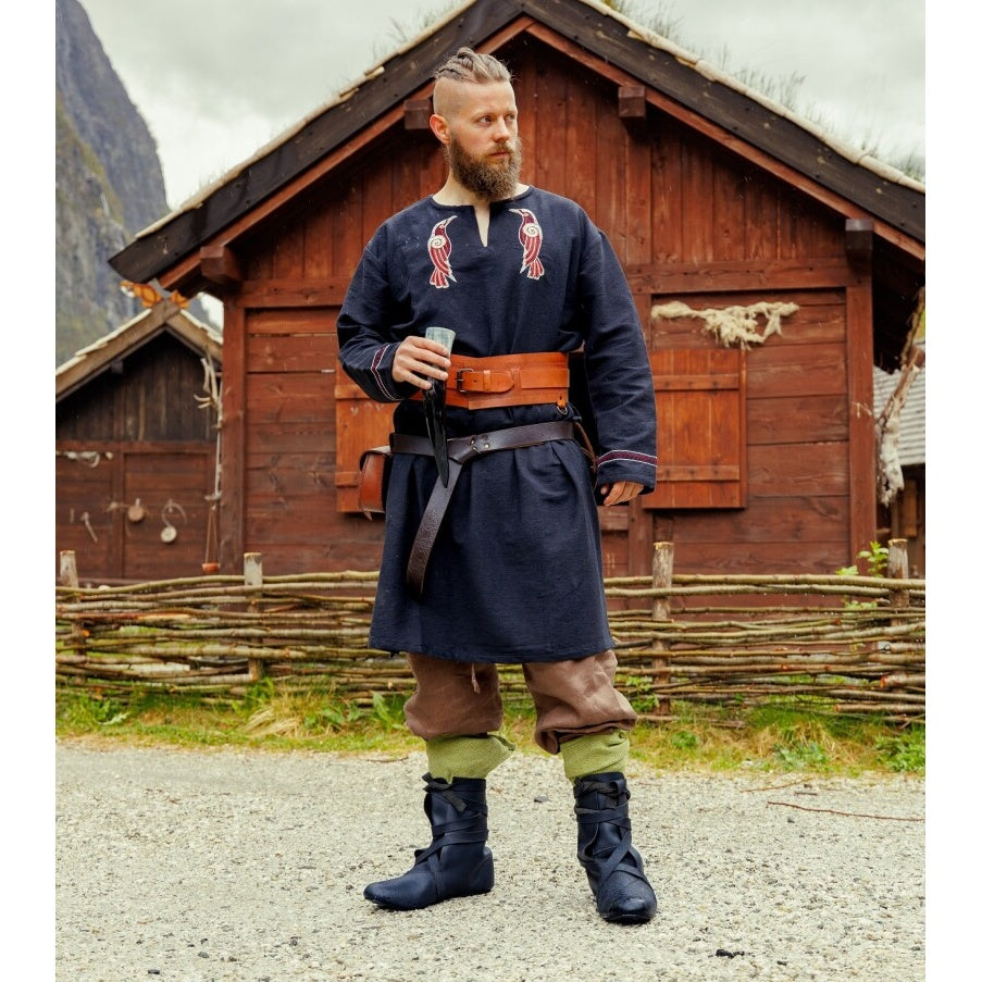 Produktbild Medeltida vikingatunika Hugin & Munin svart