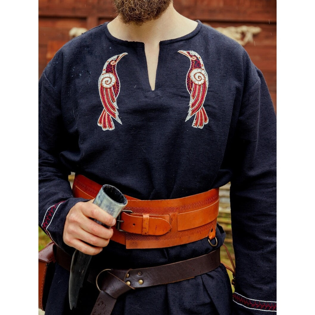 Produktbild Medeltida vikingatunika Hugin & Munin svart