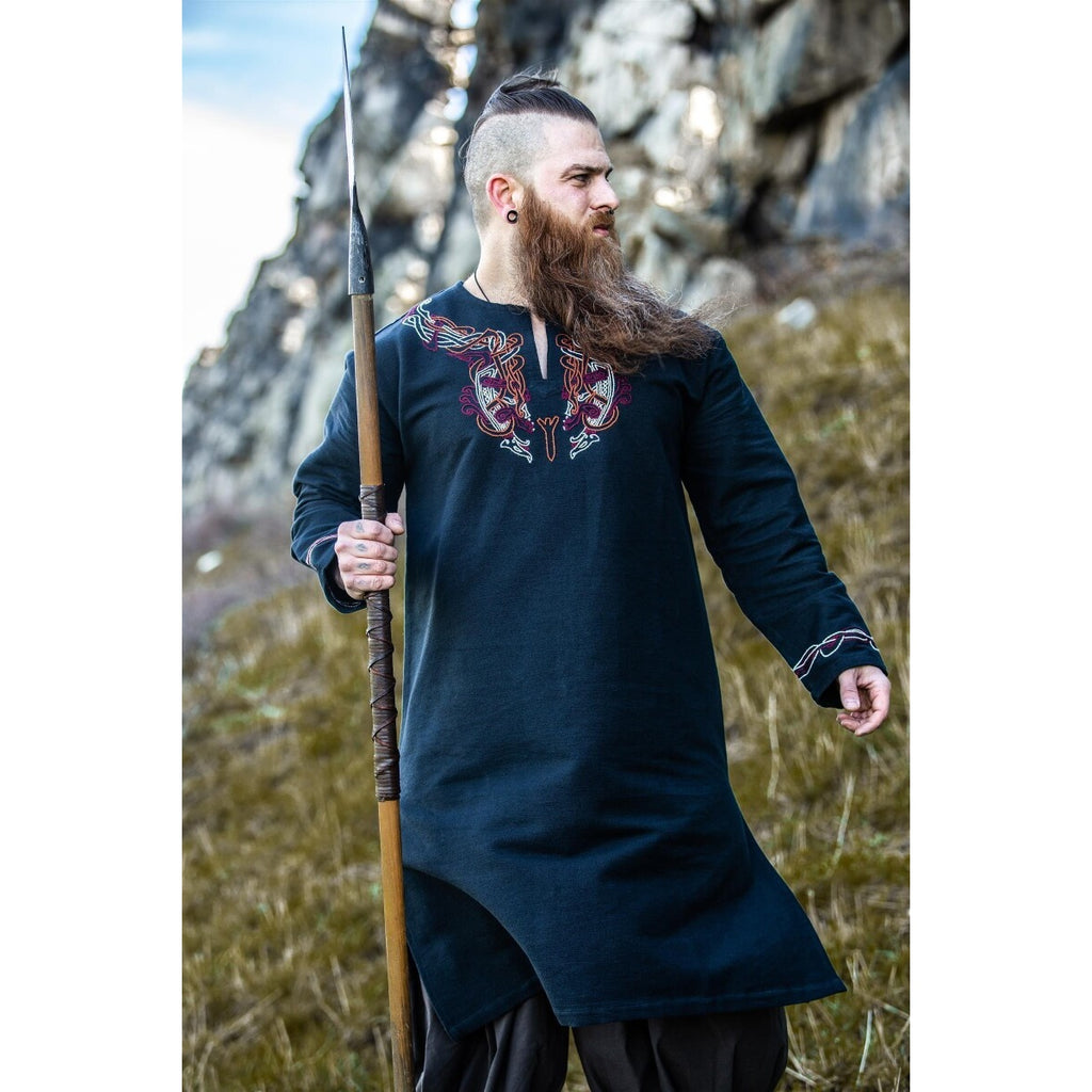 Produktbild Medeltida vikingatunika Snorri svart-röd