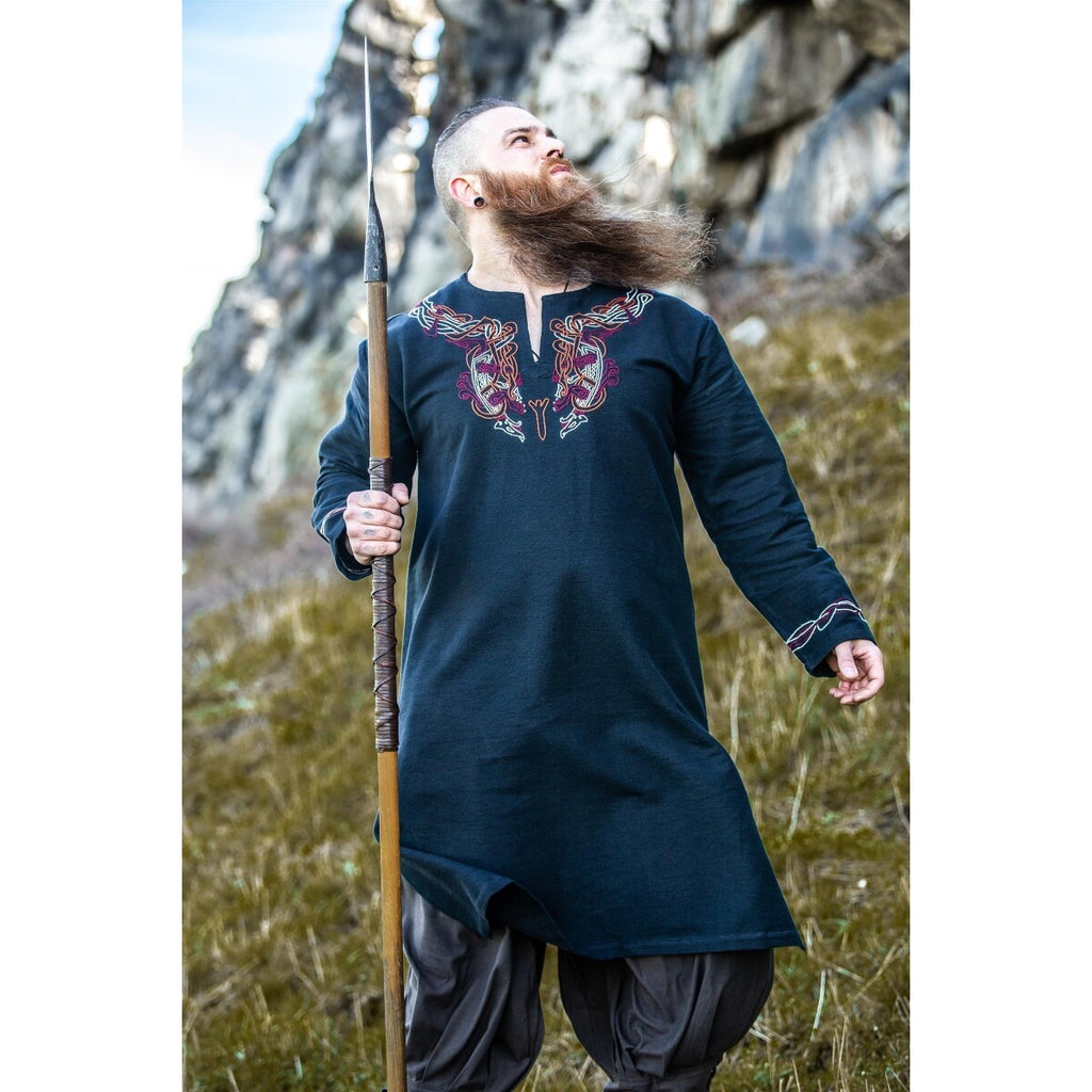 Produktbild Medeltida vikingatunika Snorri svart-röd