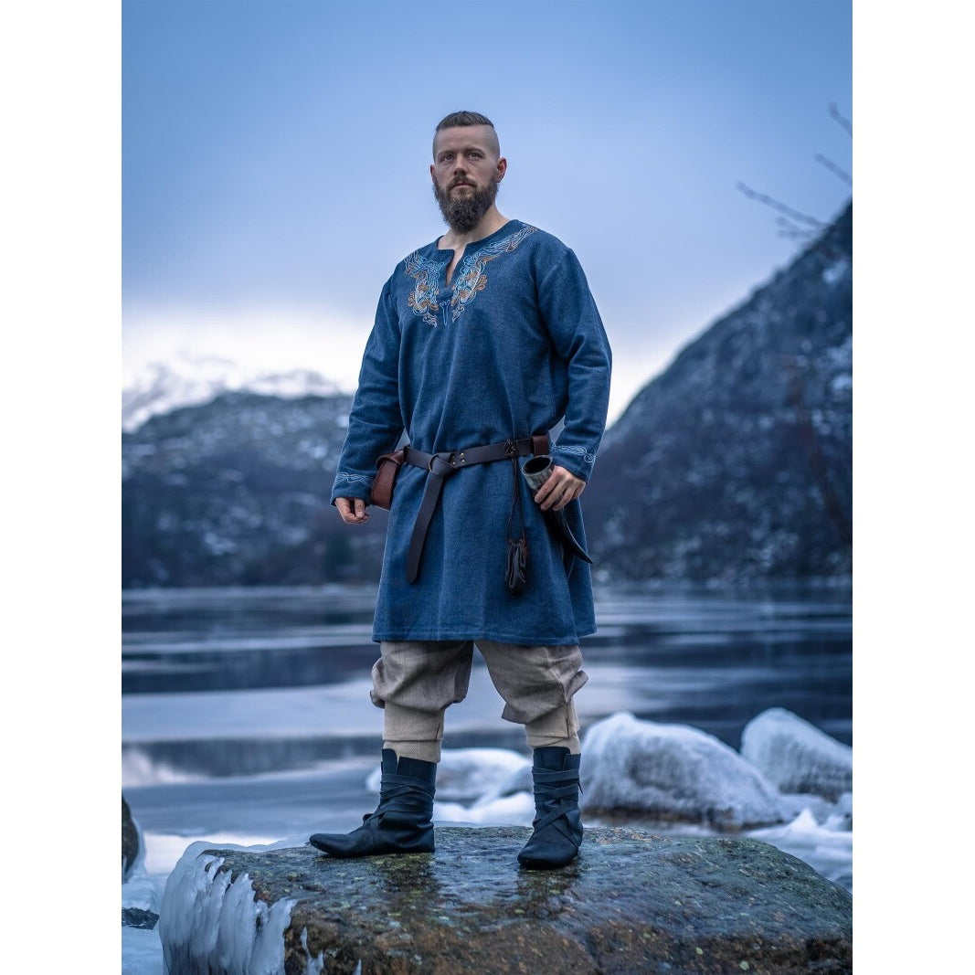 Produktbild Medeltida vikingatunika Snorri gråblå