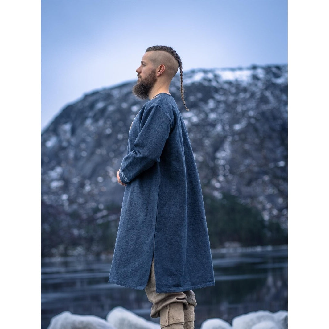 Produktbild Medeltida vikingatunika Snorri gråblå