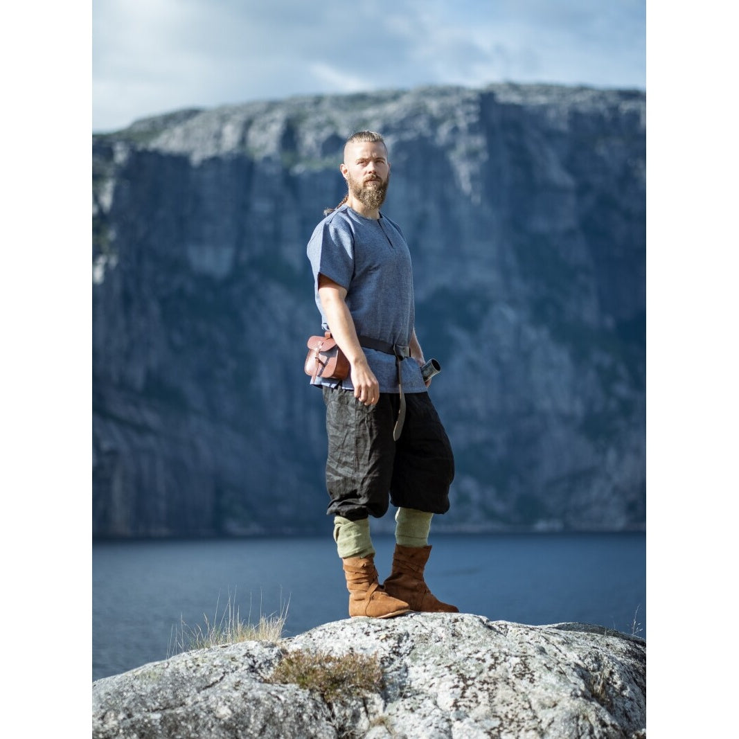 Produktbild Medeltida vikingatunika Edmund kortärmad blågrå