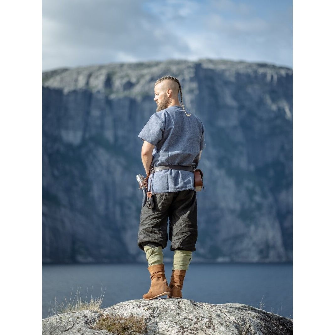 Produktbild Medeltida vikingatunika Edmund kortärmad blågrå