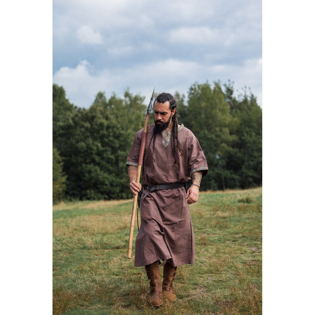Produktbild Medeltida kortärmad tunika Richard kastanj