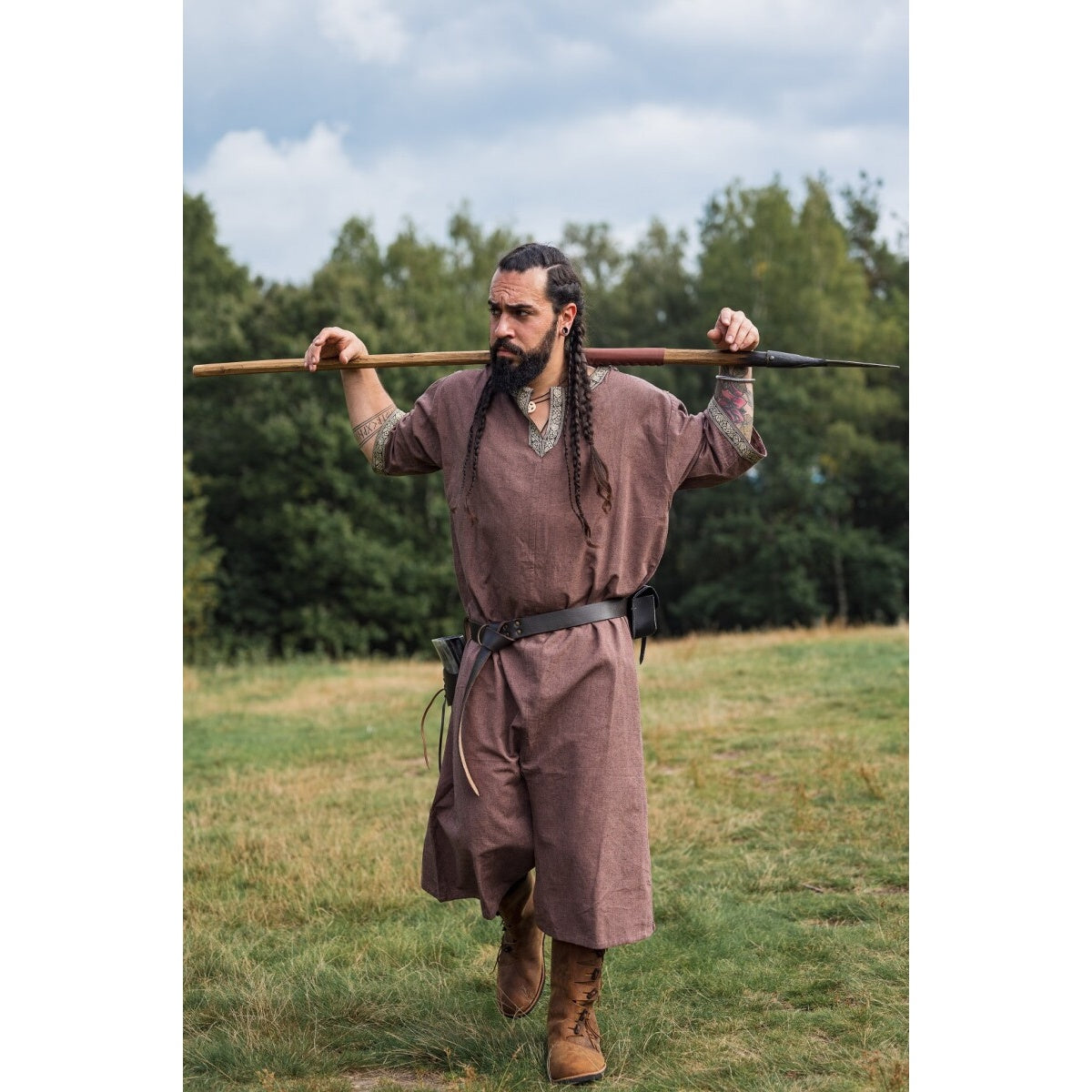 Produktbild Medeltida kortärmad tunika Richard kastanj