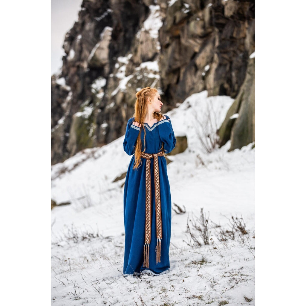 Produktbild Medeltida vikingaklänning Brigida blå