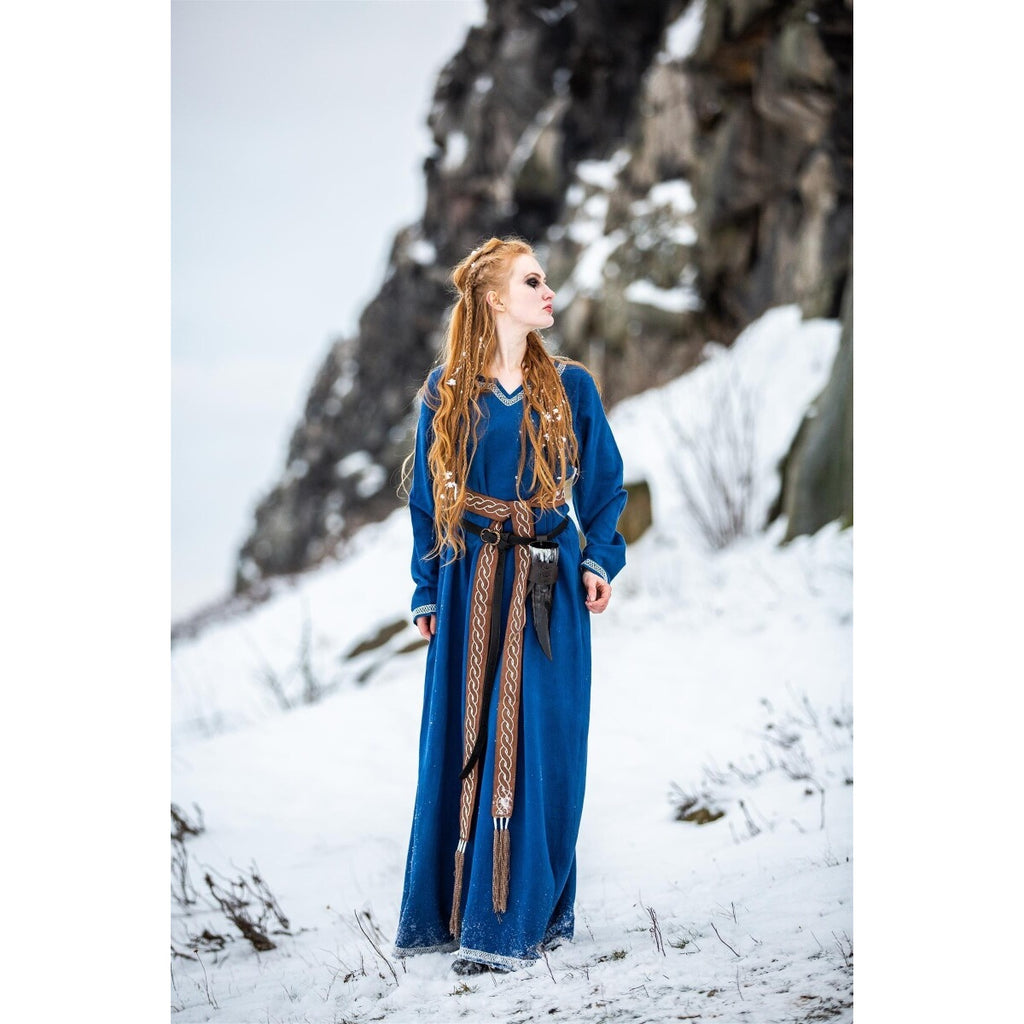 Produktbild Medeltida vikingaklänning Brigida blå