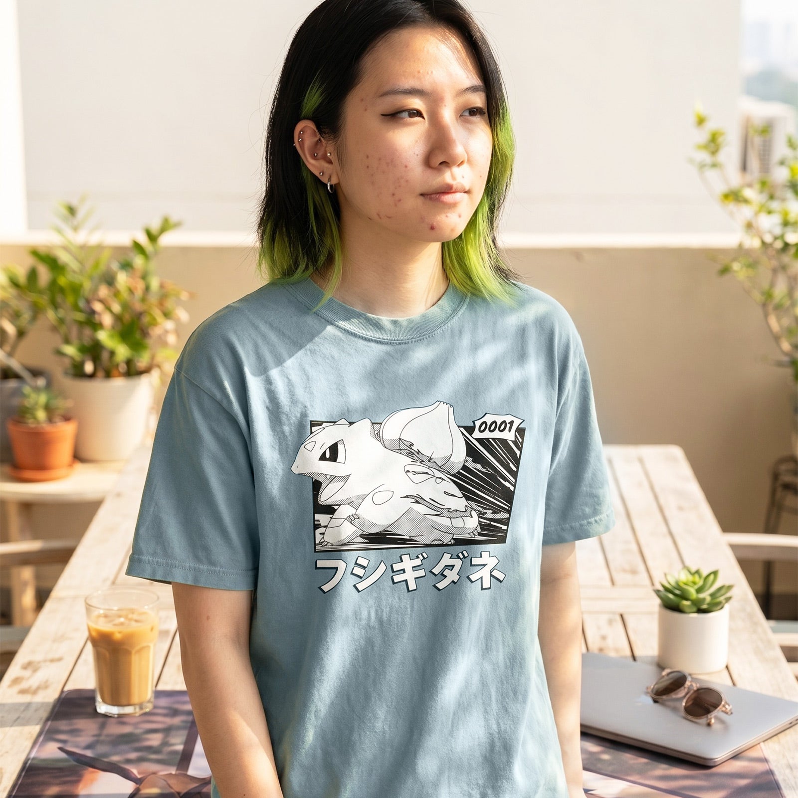 Produktbild Pokémon - Bulbasaur Katakana Vintage T-shirt
