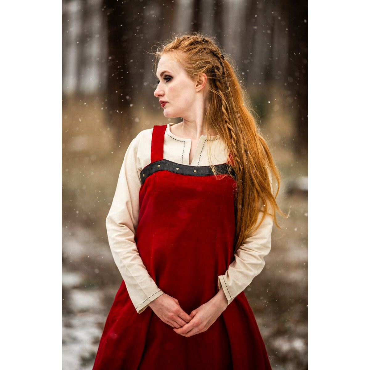 Produktbild Medeltida vikingaöverklänning Alena röd