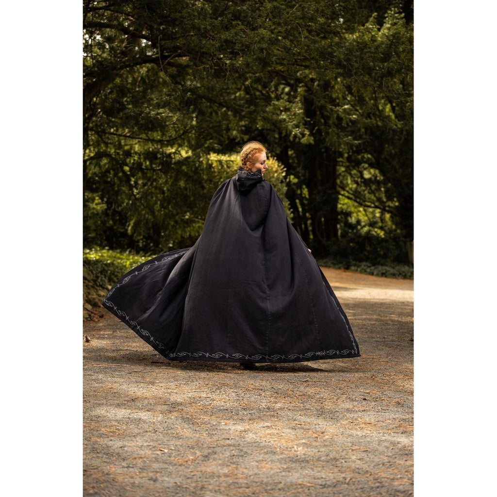 Produktbild Medeltida mantel med broderi Erna svart