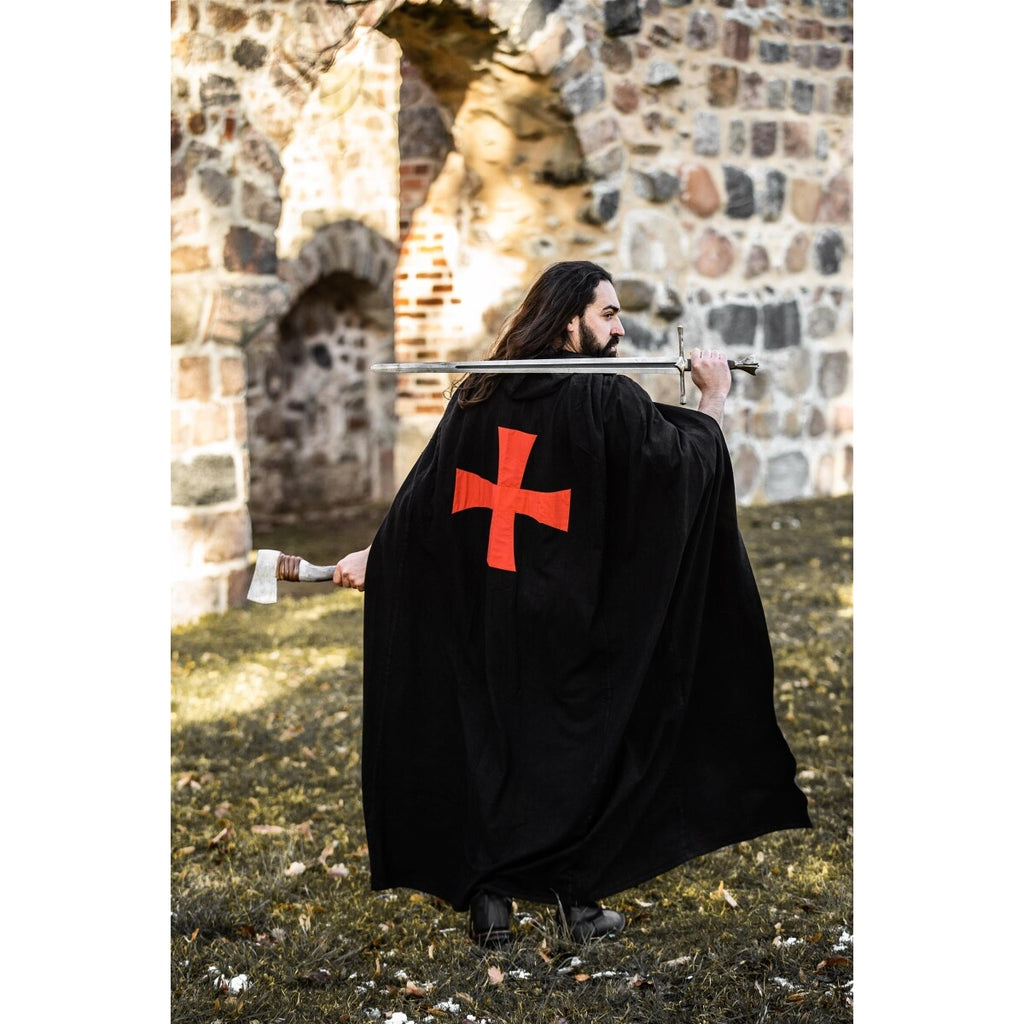 Produktbild Medeltida mantel för Tempelriddarna Arnulf svart-röd