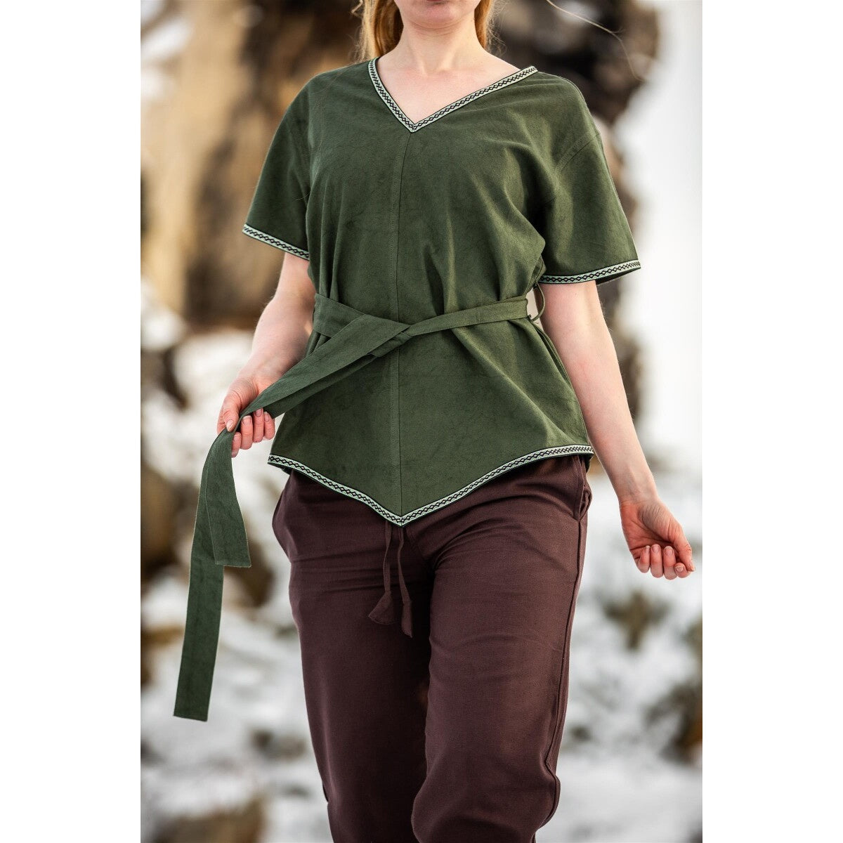 Produktbild Medeltida vikingatunika Matilda grön