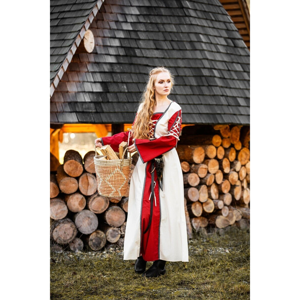 Produktbild Medeltidsklänning Amalia beige-röd