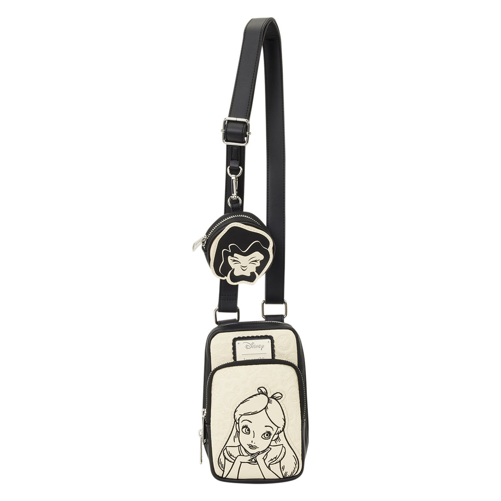 Produktbild Alice i Underlandet – Blommig crossbody-väska med plånbok