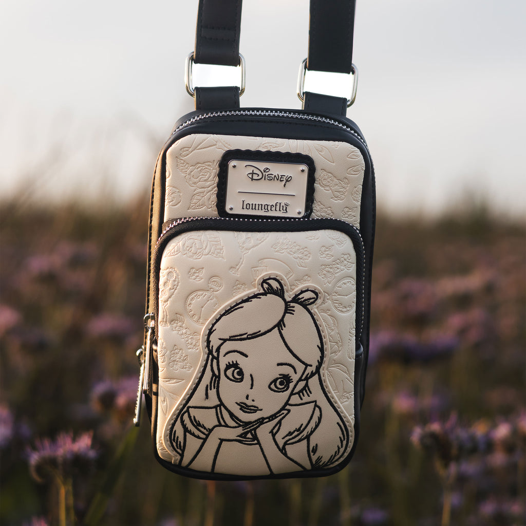 Produktbild Alice i Underlandet – Blommig crossbody-väska med plånbok