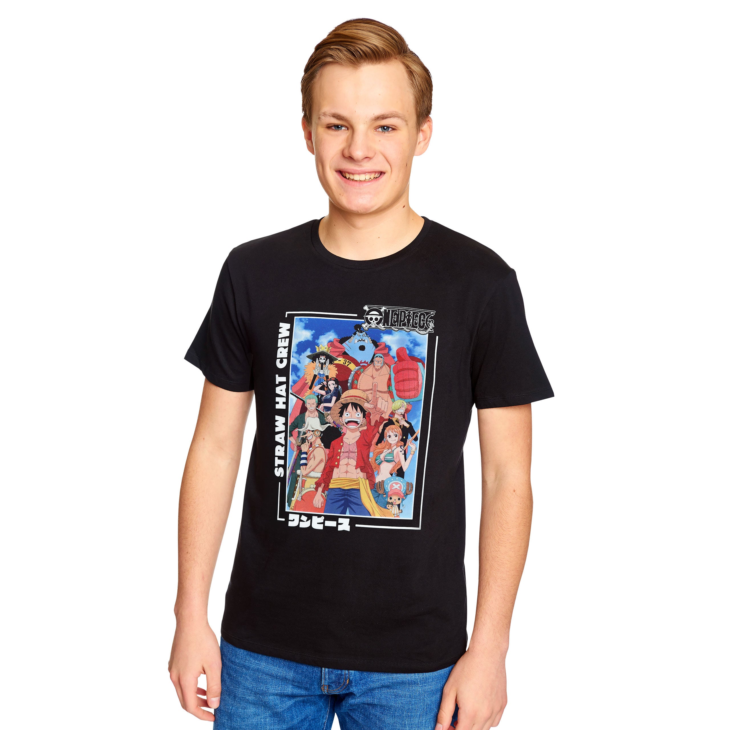 Produktbild One Piece - Straw Hat-piratbesättningen T-shirt svart