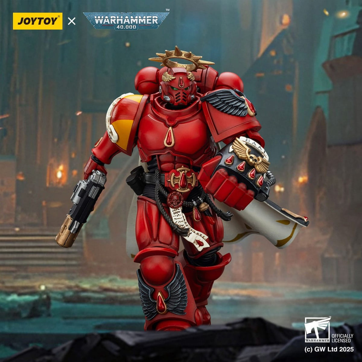 Produktbild Warhammer 40k: Combat Patrol Blood Angels - Kapten med Inferno-pistol & Power Fist Actionfigur 20 cm