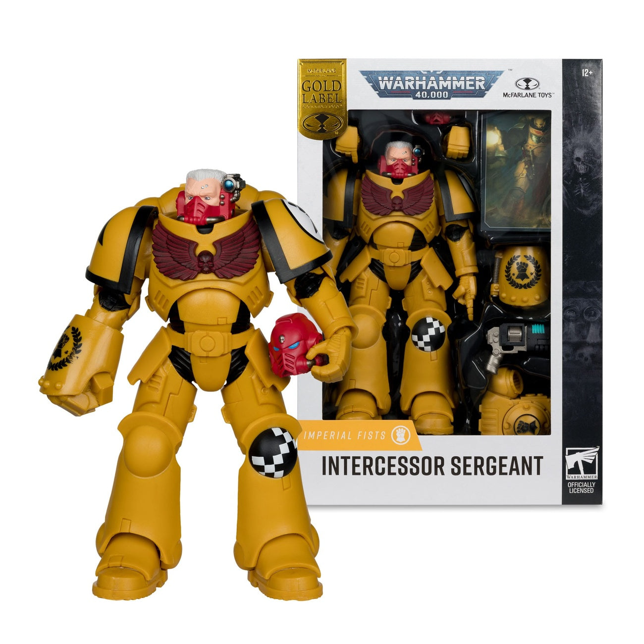 Produktbild Warhammer 40k - Intercessor Sergeant (Imperial Fist) (Gold Label) actionfigur 18 cm