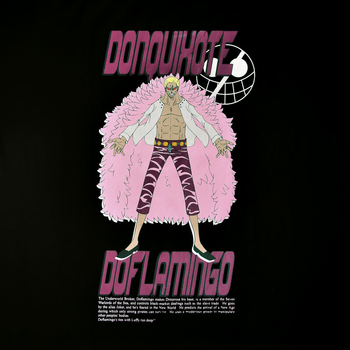 Produktbild One Piece - Don Quixote Doflamingo oversized T-shirt svart