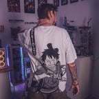 Produktbild One Piece - Luffy oversize T-shirt vit