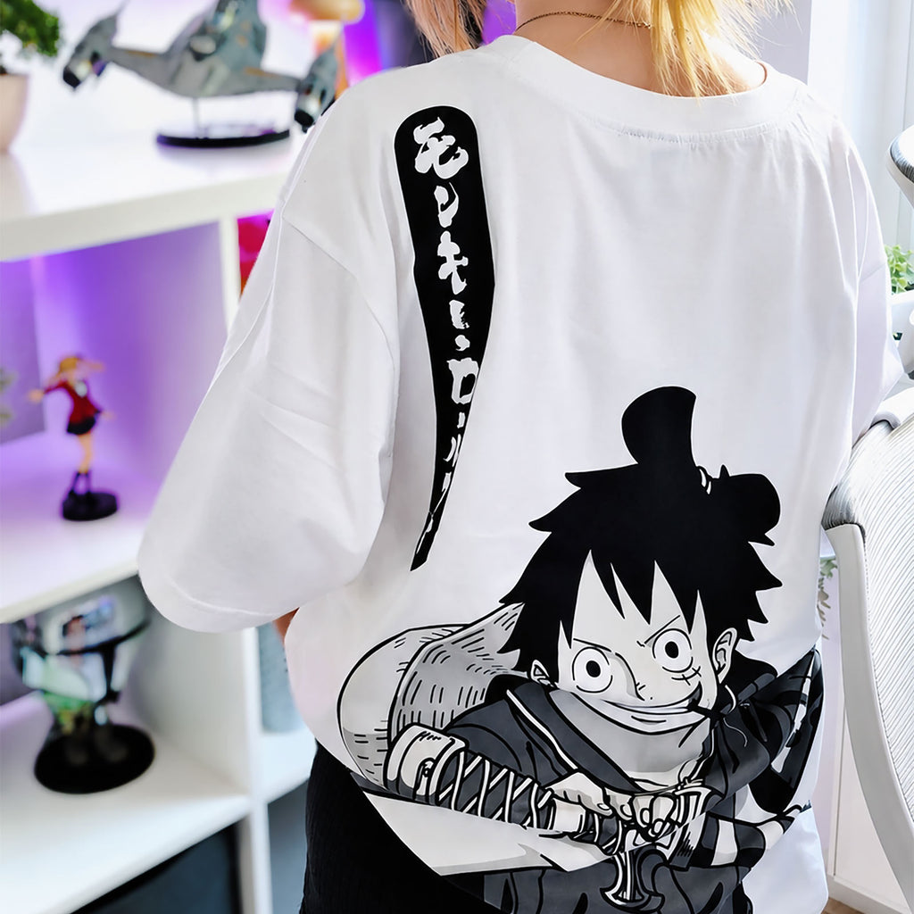Produktbild One Piece - Luffy oversize T-shirt vit