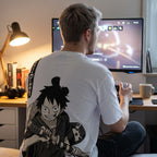 Produktbild One Piece - Luffy oversize T-shirt vit
