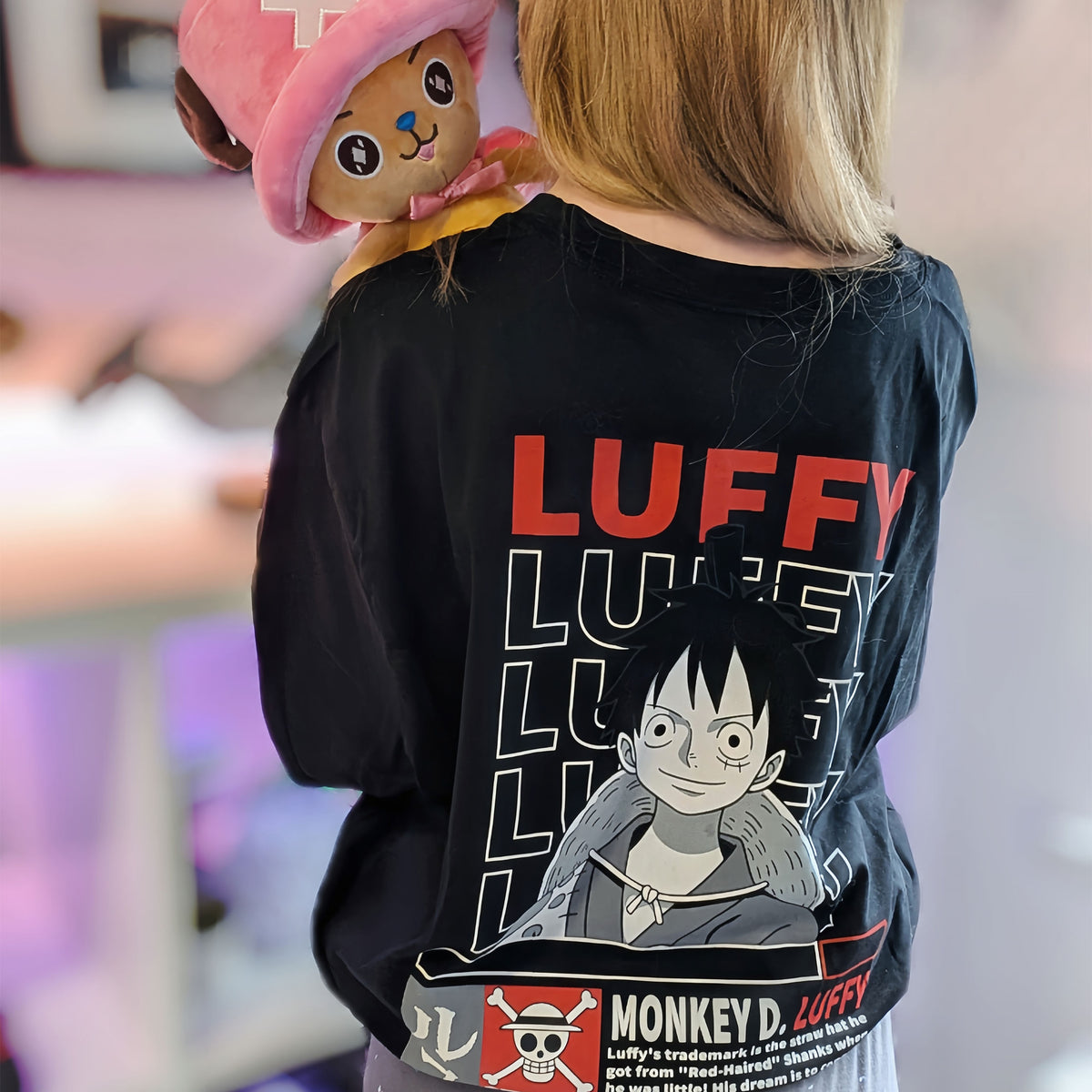 Produktbild One Piece - Monkey D. Luffy oversize T-shirt svart