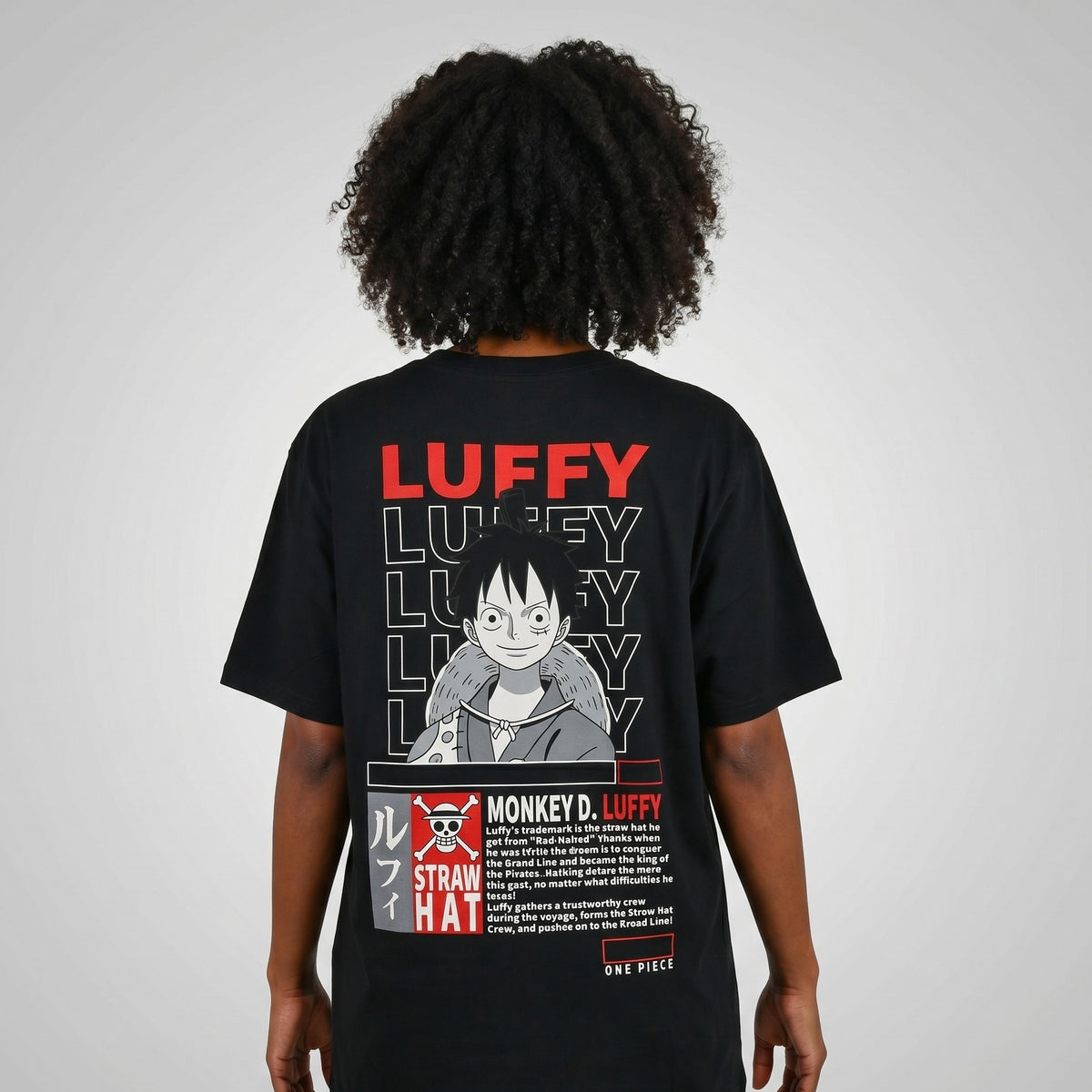 Produktbild One Piece - Monkey D. Luffy oversize T-shirt svart